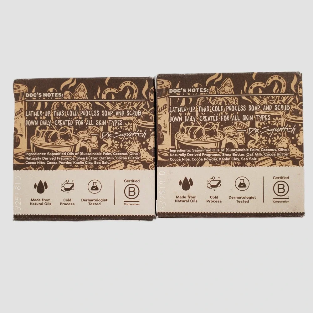 Dr Squatch Hot Choccy Limited Edition Mens Natural Soap 5oz 2 Pack‎ Medium Grit